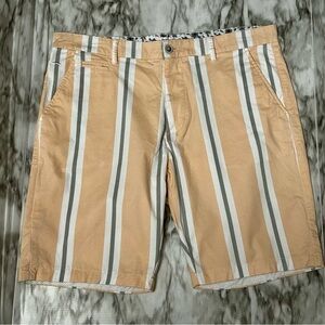 Denim And Flowers Preppy Flat Front Striped Shorts Mens Size 36 Vacation Cruise